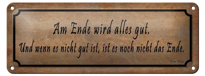 Produktbild von Blechschild Spruch 27x10cm Am Ende wird alles gut und wenn Dekoration