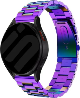 Produktbild von Strap-it Stahlarmband - Kompatibel mit Samsung Galaxy Watch Armband 42mm Ersatzarmband Edelstahl - Faltschließe - Hochwertiges Material - für Smartwatch 20mm Armband Bunt