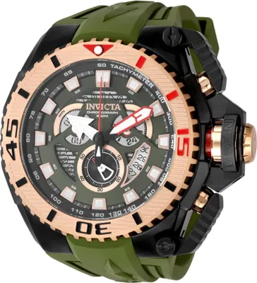 Obrázek produktu pro Invicta Sea Hunter 49629 Pánské Hodinky - Quartz Hnutí - Nerezová Ocel s Zeleným Ciferníkem - 57 mm