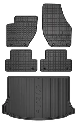 Productafbeelding van Rubberen automatten + kofferbakmat voor Volvo V40 II 2012-2019 (hatchback) – 5-delig, zwart, op maat – Wielganizator SolidPRO