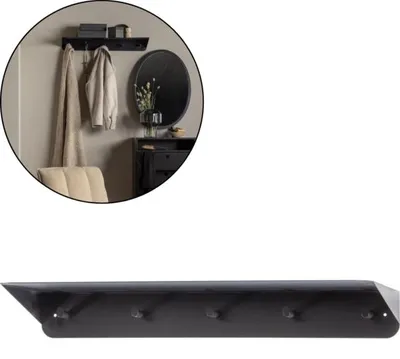 Productafbeelding van Woood Kapstok Kenan Metaal Zwart 80 Cm