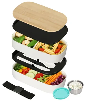 Obrázok produktu pre VINATO Bento Box, 1400 ml, obedárová krabička so 2 priehradkami, vhodná do kancelárie, do školy alebo na cesty