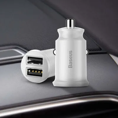 Immagine prodotto di Caricatore intelligente mini USB per auto Baseus Quick Charge 4.0+ 5A 30W - Bianco
