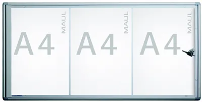 Image de MAUL Vitrine d'affichage MAULextraslim format horizontal 3 x A4 Aluminium 3.1 x 71 x 35.1 cm argenté