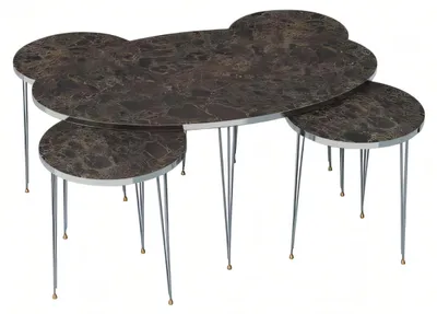 Immagine prodotto di Tavolino moderno in legno marrone con tavolino laterale