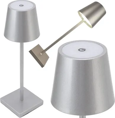 Obrázok produktu pre Verk 12314 Dotyková LED lampa, 1500mAh batéria, 3W strieborná