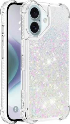 Produktbild von iPhone 16 Plus Hülle - Coverup Liquid Glitzer Back Cover - Weiß