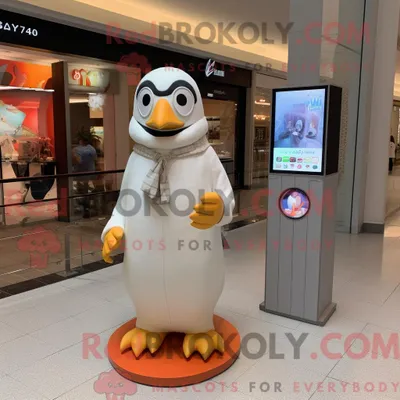 Produktbild von Cremefarbenes REDBROKOLY Pinguin-Maskottchenkostüm mit Maxikleid und Digitaluhren