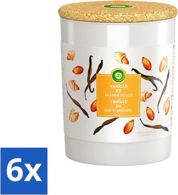 Obrázok produktu pre Air Wick – vonná sviečka – vanilka a sladké mandle – doba horenia 35 hodín – výhodné balenie – 6 kusov