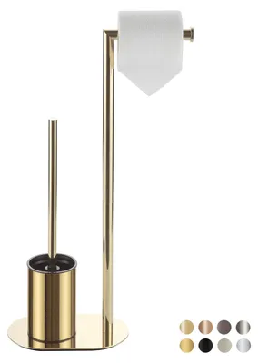 Produktbild von Omgoods – Toilettenset Gold – Toilettenpapierhalter mit WC-Bürste