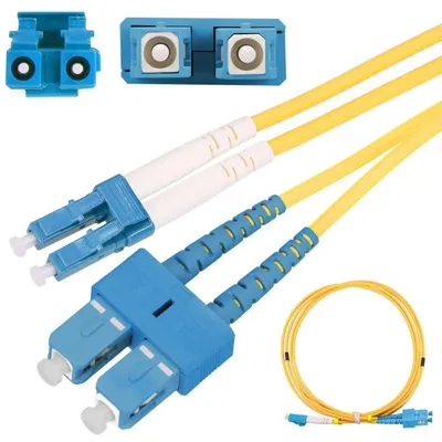 Produktbild von Extralink Patchkabel SC/UPC-LC/UPC Einzelmodus, Duplex, G657A1, 3 mm, 1m, 1 m, FTTH, G.657.A1, SC, LC