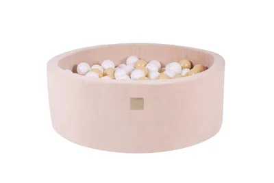 Produktbild von Trockenbad mit 200 Bällen (Weiß, Beige) MeowBaby, 90 x 30 cm, Ecru-Samt