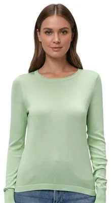 Image de Pull Vero Moda pour femme Linnea, encolure ronde festonnée, vert clair, taille S