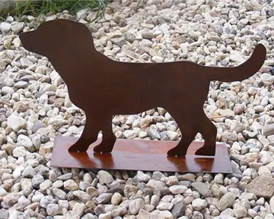 Produktbild von Metalldeko Hund "Lumpi" in Edelrost | 32 cm x 50 cm |