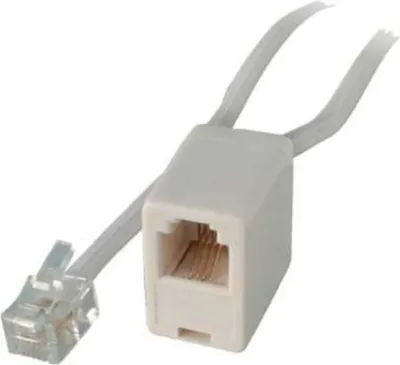 Produktbild von S/CONN maximum connectivity Modular RJ ISDN Telefon-Verlängerung-Western-Stecker 8/4 auf Western-Kupplung 8/4, weiß, 10,0m (70230-8/4W)