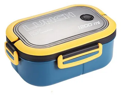 Lunchbox 1200 ml, stapelbar, aus PP, blau, für unterwegs