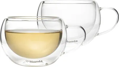Produktbild von Gläserset Trinkglas Glas Wassergläser Doppelwandig Teebecher Kaffeebecher CEMBRA 2 Stück 0,27 l HOMLA