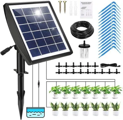 Produktbild von Famanu automatisches Bewässerungssystem auf Sonnenenergie - Bewässerungsset für Garten und Balkon mit 15 m Schlauch