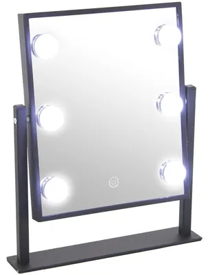 Image de Miroir de salle de bain réglable avec éclairage variable Noir 30,7 cm