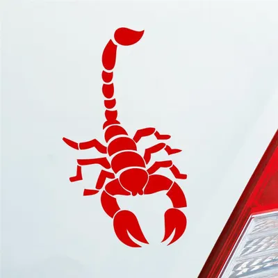 Produktbild von Auto Aufkleber Skorpion Krebs Motorrad Sternzeichen 15x8,5 cm Rot Sticker Heckscheibenaufkleber