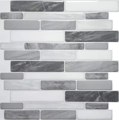 Immagine prodotto di 10 fogli di pannelli adesivi da parete con effetto marmo grigio 3D - Adesivi per piastrelle 30x30 cm