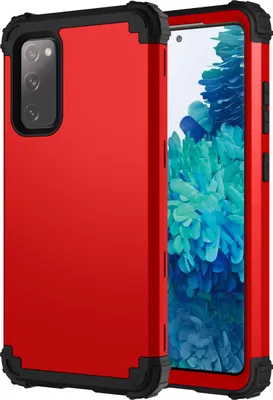 Produktbild von Galaxy S20 FE Hülle, 3 in 1 Hybrid PC TPU Stossfest Robust Schutzhülle für Samsung Galaxy S20 FE 5G Rot