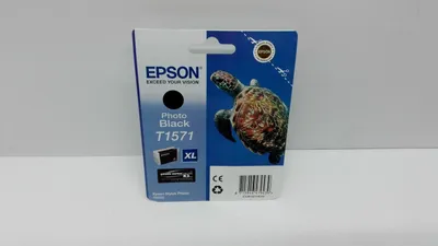 Produktbild von Epson Turtle T1571 Photo Black, High (L) Yield, Schwarz, Tinte auf Farbstoffbasis, 25,9 ml, 1 Stück(e), Einzelpackung