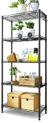 Immagine prodotto di Scaffale, Acciaio al carbonio resistente, ripiani regolabili, nero