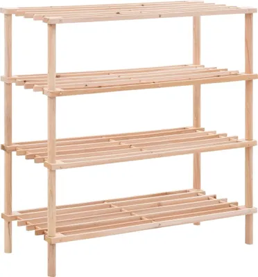Produktbild von Schuhregal mit 4 Böden Massivholz Tanne