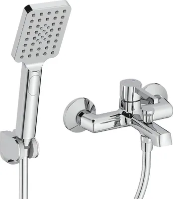 Obrázok produktu pre Nástenná batéria na vaňu so sprchovou súpravou ALITA chróm Laveo BVA_011D
