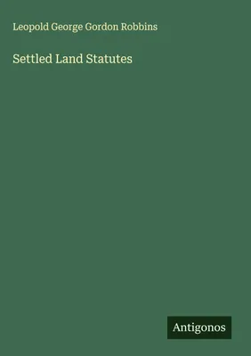 Produktbild von Settled Land Statutes
