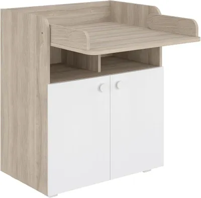 Productafbeelding van Commode met verschoningstafel 700 - Moderne commode voor babykamer, 47 x 70 x 86 cm, wit, Ulme