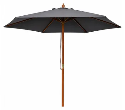 Produktbild von Linder Exclusiv Gartenschirm mit Holzkonstruktion 300 cm Dunkelgrau