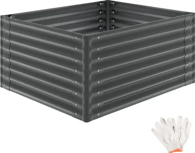 Obrázek produktu pro Zinkovaný vyvýšený záhon tectake 120 x 100 x 62 cm, objem 720 l, otevřené dno, zaoblené rohy, ocelový záhon na zeleninu a bylinky, květináč, ergonomický