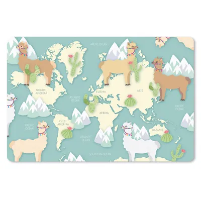 Produktbild von MuchoWow® Mauspad Mousepad Weltkarte - Alpaka - Berge 27x18 cm - Mousepads - Maus Mat - Pad - Mausunterlage - Büroartikel - Desk Matten