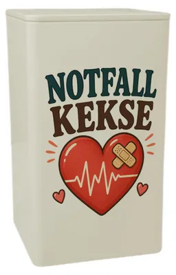 Produktbild von Dose 900ml Notfall Kekse - Kekse und Tee Vorratsdose Mit Spruch: Notfall Kekse,