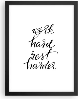 Produktbild von Gerahmtes Poster - Schwarzer Rahmen - Hart Arbeit Ruhe - 30x40 cm - Wand Bild - Wanddeko - Wandbilder - Kunstposter - Wandposter - Bilderrahmen - Bilder - Kunstdruck - Wanddekoration - P2BPA30x40-4558