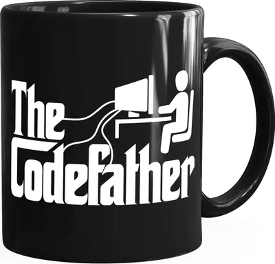 Produktbild von Kaffeetasse The Codefather Programmierer IT Informatiker Coder Geschenk-Tasse MoonWorks® schwarz unisize