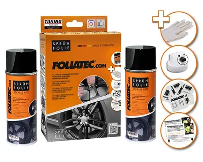 Zdjęcie produktu dla Foliatec – folia w sprayu do felg, kolor szary metaliczny matowy, zestaw 2 x 400 ml