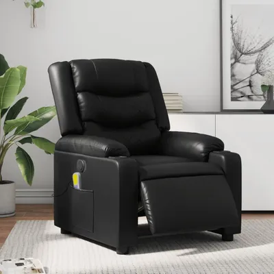 Produktbild von Design Massagesessel Elektrisch Schwarz Kunstleder, Klassische Sessel 2024 Neu