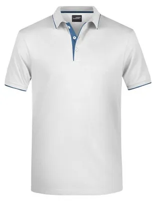 Produktbild von James and Nicholson - Poloshirt für Herren LT2705 (L) (Weiß/Marineblau)
