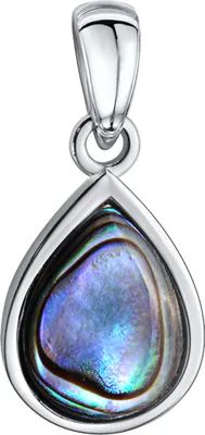 Produktbild von V Anhänger 925/- Sterling Silber 2,0cm blau Abalone blau 279240046