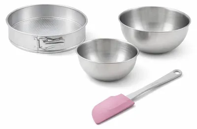 Image de Set de 4 ustensiles de pâtisserie moule à gâteaux bol et spatule pâtisserie Zenker Silver
