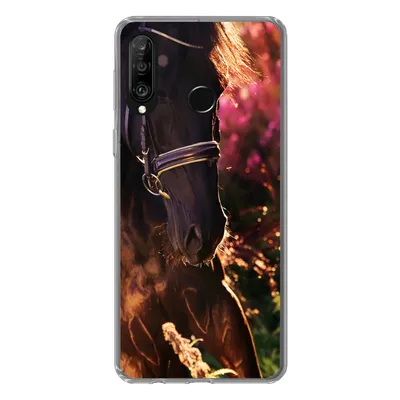 Produktbild von MuchoWow® Handyhülle Schutzhülle Hülle für Huawei P30 Lite Pferd - Sonne - Porträt Silikon Softcase Handy Hülle - Handyhülle