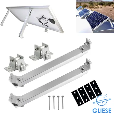 Immagine prodotto di Supporto a terra per pannelli solari, struttura regolabile, fissaggio al tetto, montaggio per 2 moduli solari