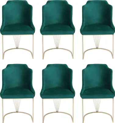 Produktbild von Luxus Designer Grüner Esszimmerstuhl 6x Stühle Einsitzer Moderne Esszimmer