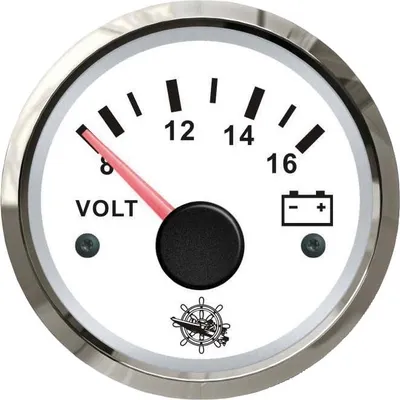 Produktbild von Voltmeter 8/16 V weiß/poliert , 1 Stück
