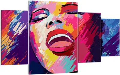 Produktbild von Bild auf Leinwand - Leinwandbild - Frau Abstraktion - 160x90cm - Wand Bild - Wanddeko - Wandbilder - Leinwanddruck - Bilder - Kunstdruck - Wanddekoration - Leinwand bilder - Wandkunst - DL160x90-4019