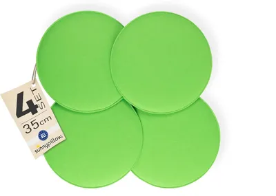 Produktbild von sunnypillow 4er Set Stuhlkissen aus Filz rund Ø 36cm | gemütliche Filzkissen für Bank und Stuhl | Indoor/Outdoor | Sitzkissen Sitzauflage | Grün