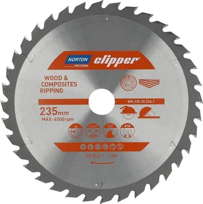 Produktbild von NORTON KREISSÄGE 235 mm x 30 mm x 36z HOLZ & VERBUNDWERKSTOFFE ATB (2,8 / 1,8)